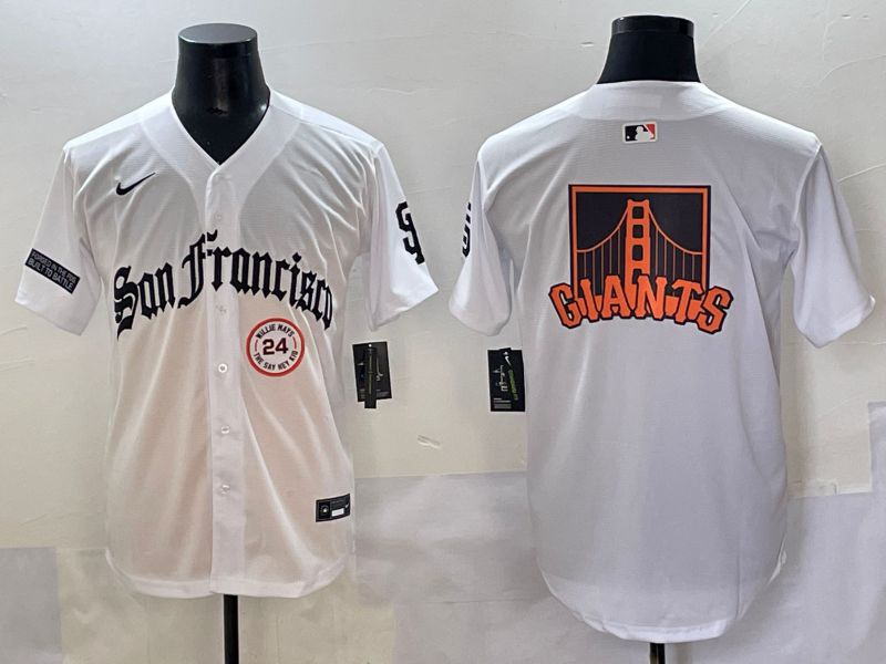 Men 2025 San Francisco Giants Blank White Five generations Joint Name Nike MLB Jersey style 9